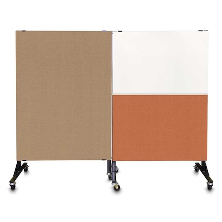 United Visual Products Sliding Door Indoor Enclosed Corkboard, 4 UV9001ACS4824-BRONZE-COBACC